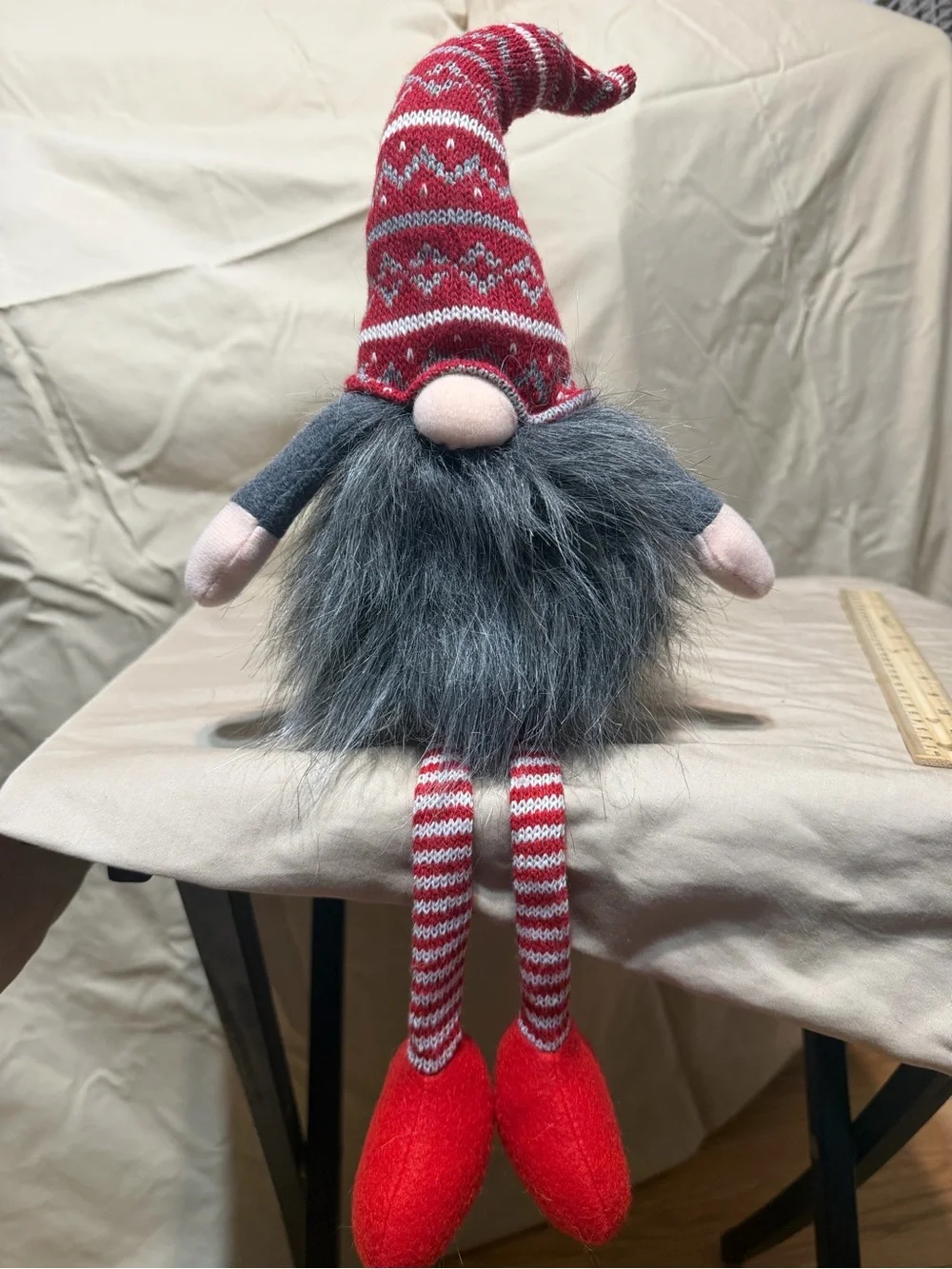 Barnes & Noble Red and Gray Nordic Gnome Holiday Plush